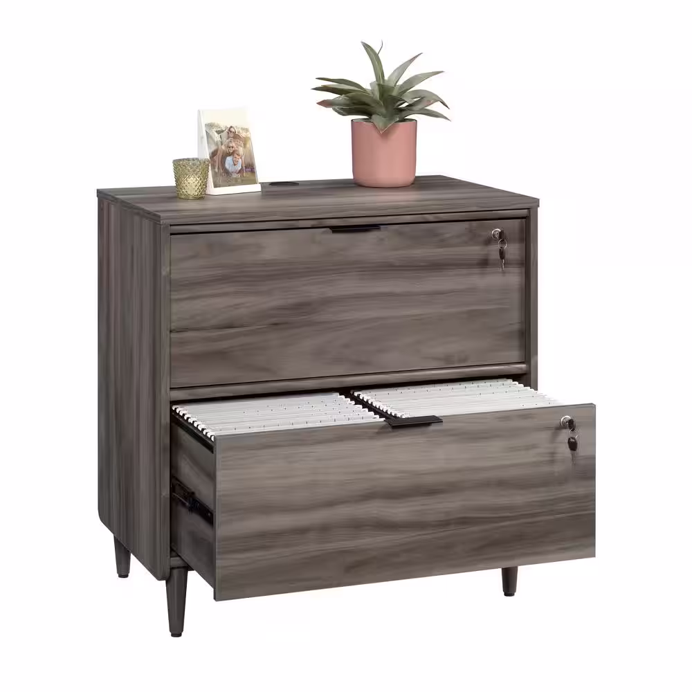 SAUDER Clifford Place Jet Acacia Decorative Lateral File Cabinet