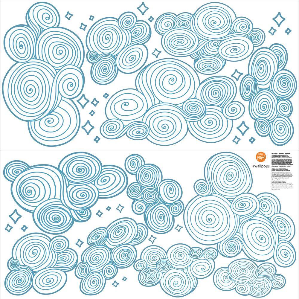 WallPOPs Not So Cirrius Blue Adhesive Wall Decal