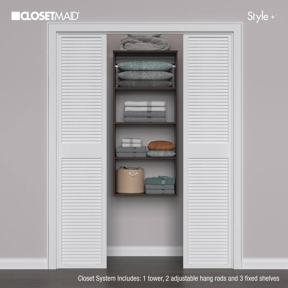 ClosetMaid Style+ 25 in. W Chocolate Teak Hanging Wood Closet Tower