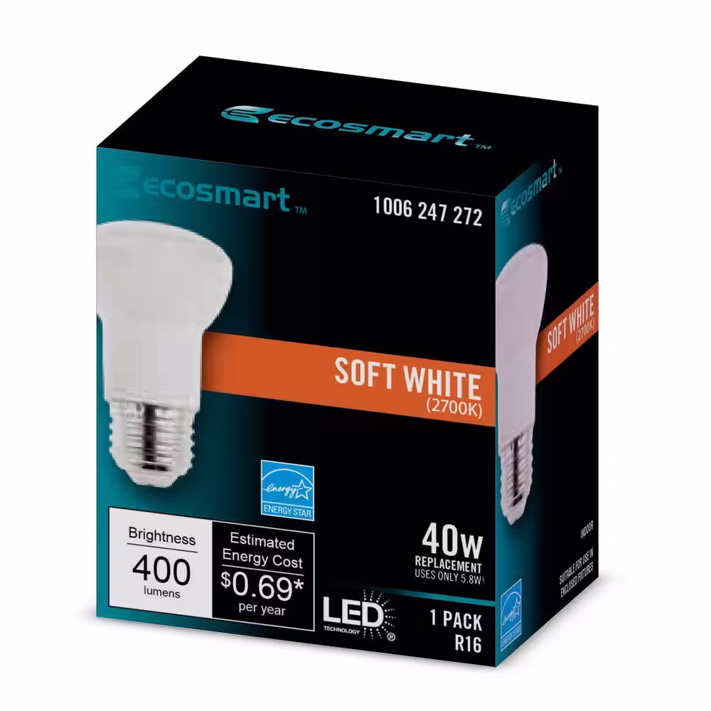 EcoSmart 40-Watt Equivalent R16 CEC Dimmable LED Light Bulb 2700K (1-Bulb)