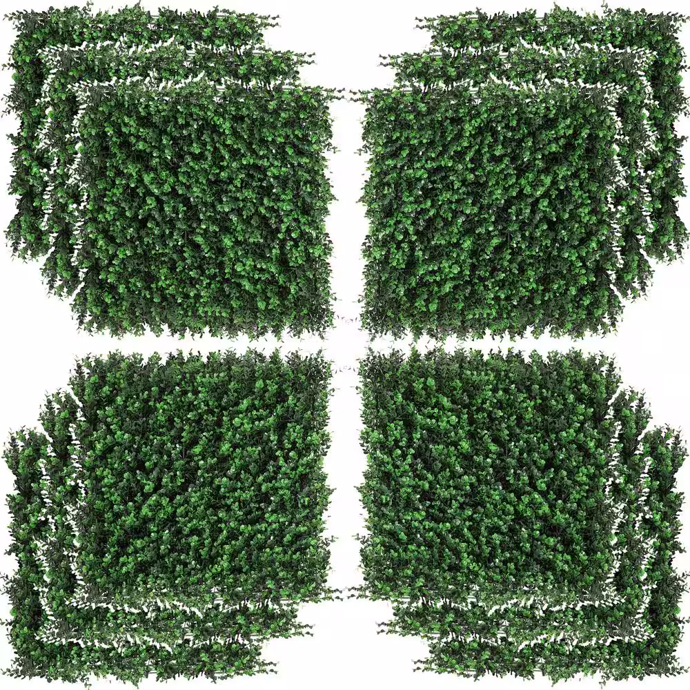 Outsunny 2 in. 12-Piece Emerald Green Artificial Boxwood Wall Panels Float Grass Faux Hedge Greenery Backdrop