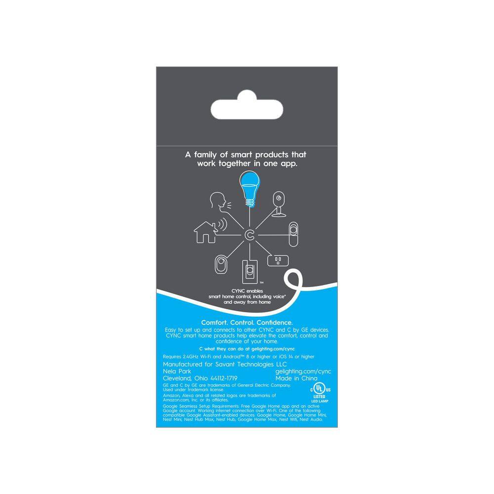 Cync 60-Watt EQ G25 Soft White Globe Smart Light Bulb