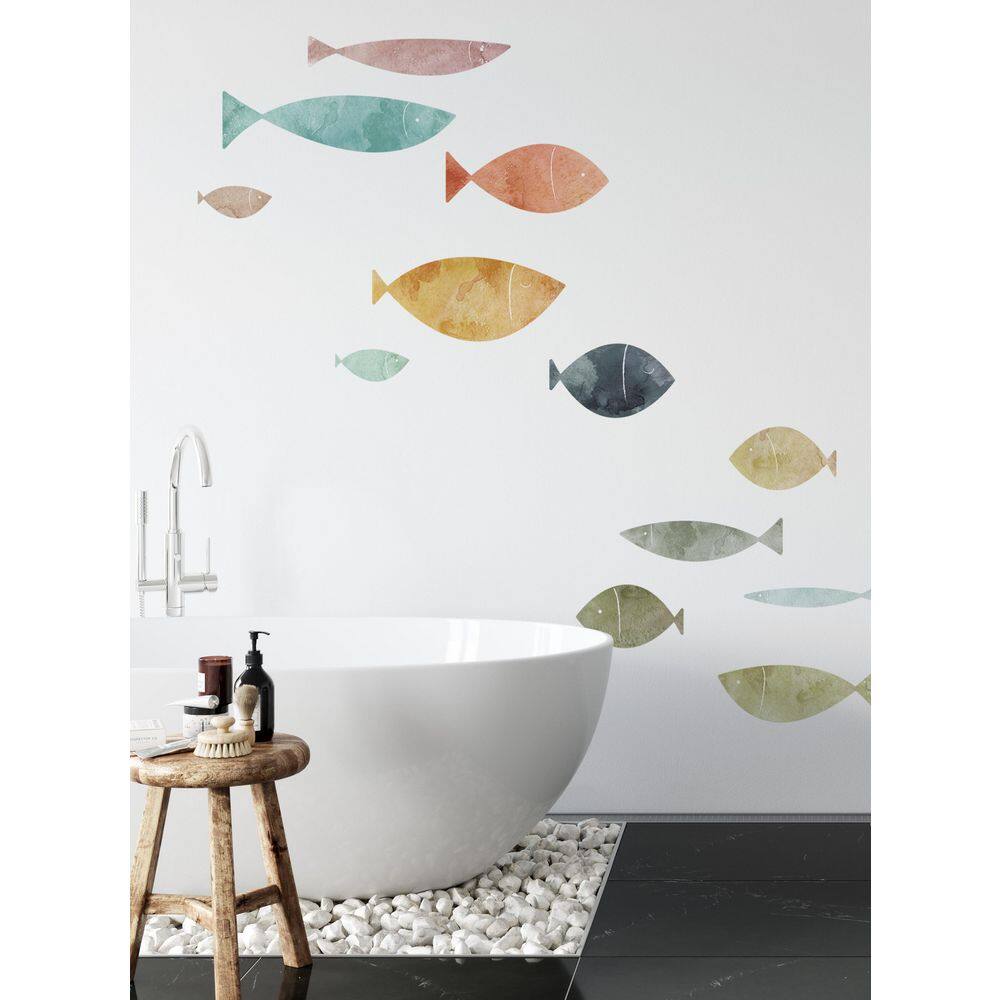 None Summer Large School of Fish Vinyl Wall Stickers