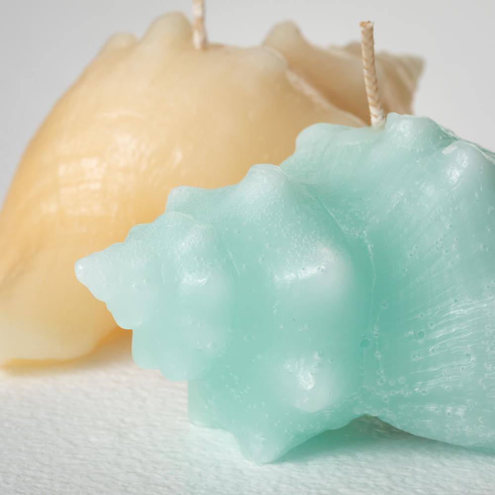 Vance Kitira Conch Shell Decorative Candle (Set of 2) Multicolored