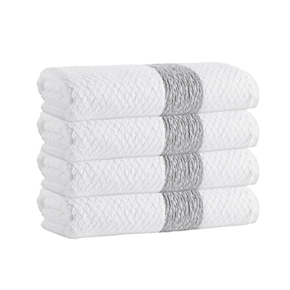 None Anton 4-Pieces White Turkish Cotton Bath Towels