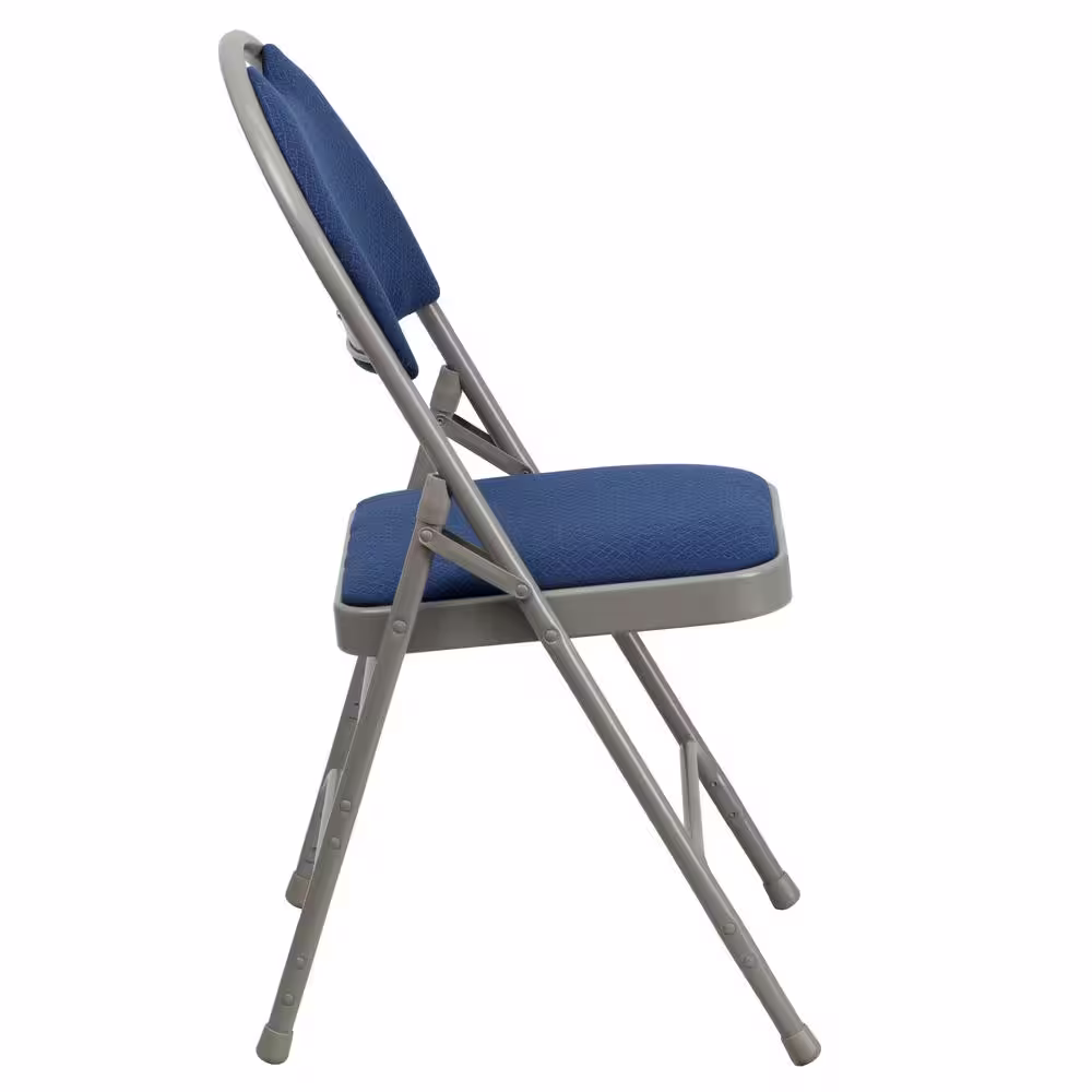 Flash Furniture Hercules Series Extra Large Ultra-Premium Triple Braced Navy Fabric Metal Folding Chair with Easy-Carry Handle