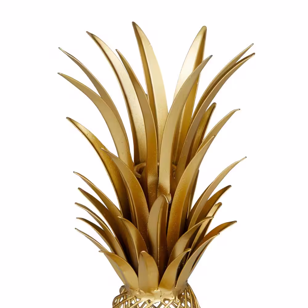 Litton Lane Gold Metal Pineapple Fruit Sculpture