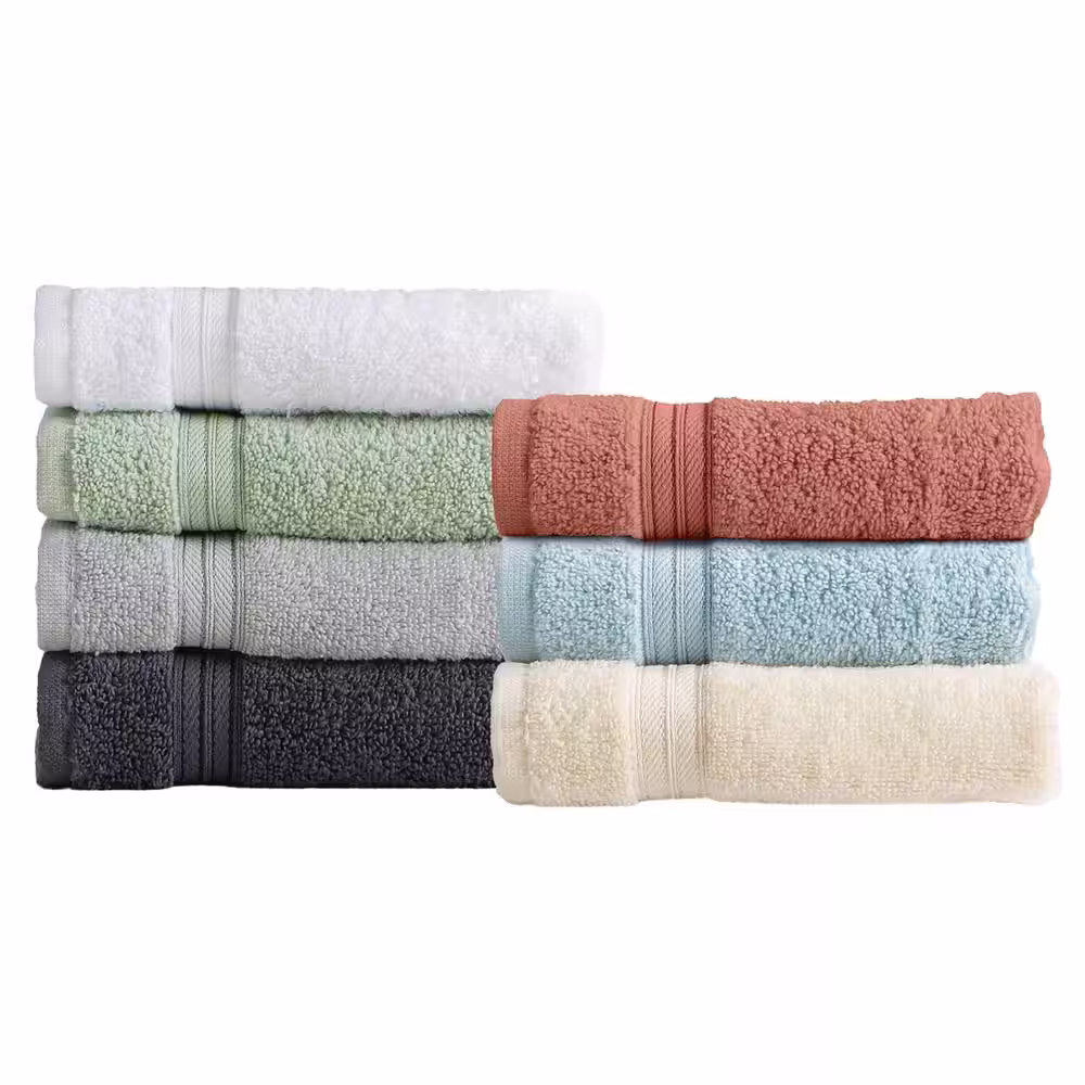 FRESHFOLDS White Solid 100% Cotton Hand Towel (Set of 6)