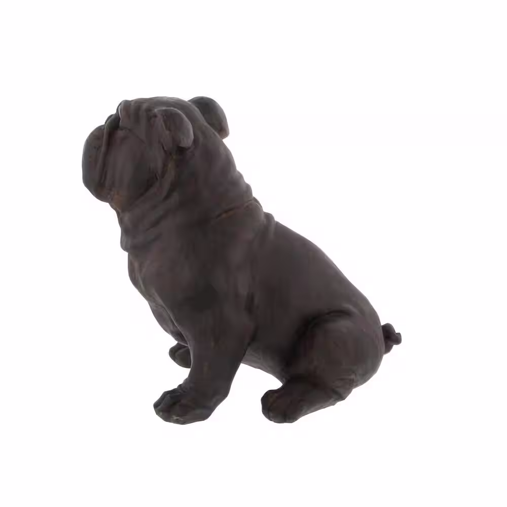 Litton Lane Black Polystone Bull Dog Sculpture