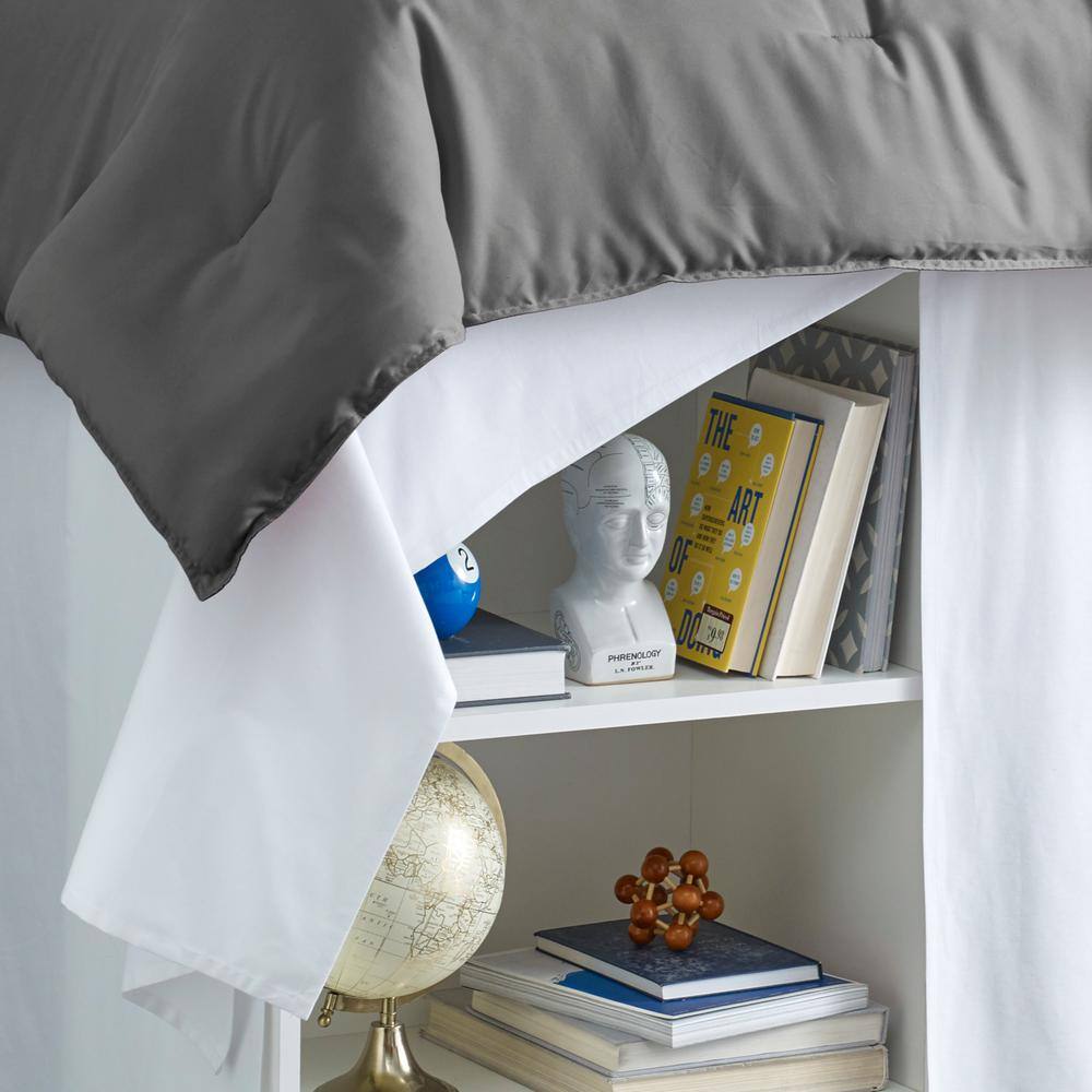 Nautica Twin XL-42 in. Drop Solid Dorm Cotton Bedskirt