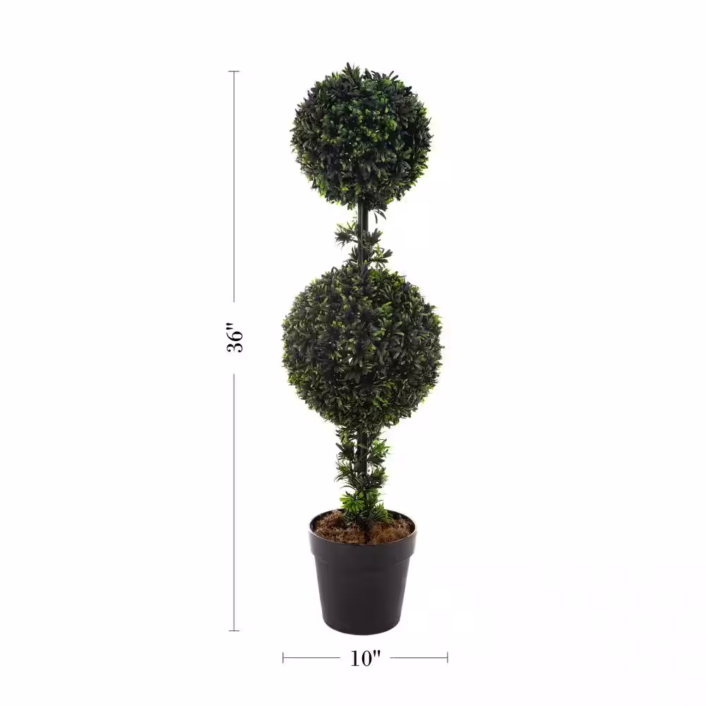 Romano 5 ft. Artificial Hedyotis Triple Ball Topiary Tree