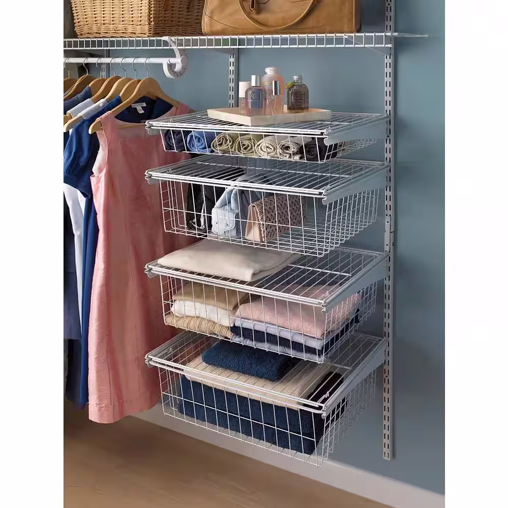 ClosetMaid 4 in. H x 21 in. W White Steel Drawer Hardware Kit