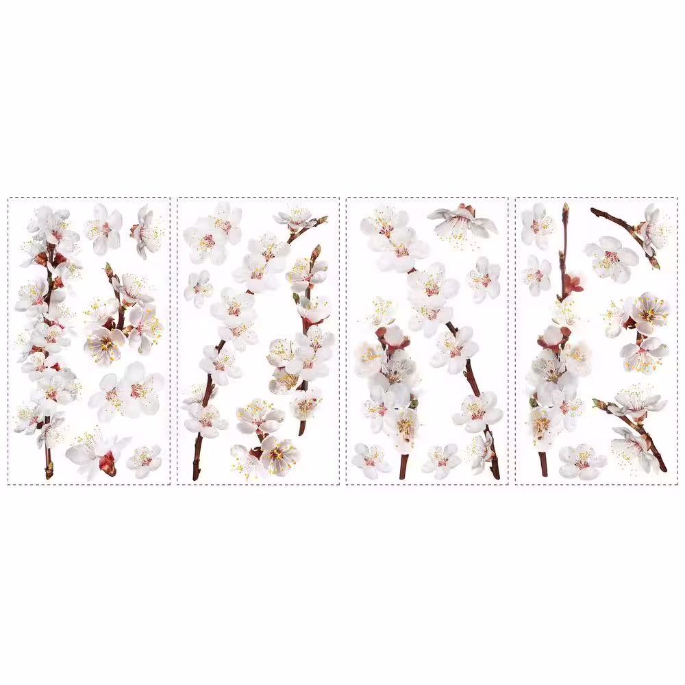 RoomMates 10 in. x 18 in. Dogwood Branch 26-Piece Peel and Stick Wall Decals