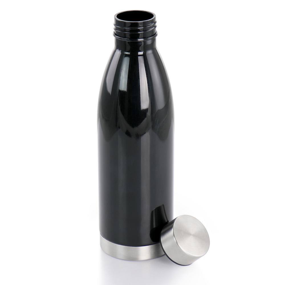 GIBSON HOME Dunneally 23 oz. Black Plastic Water Bottle with Lid