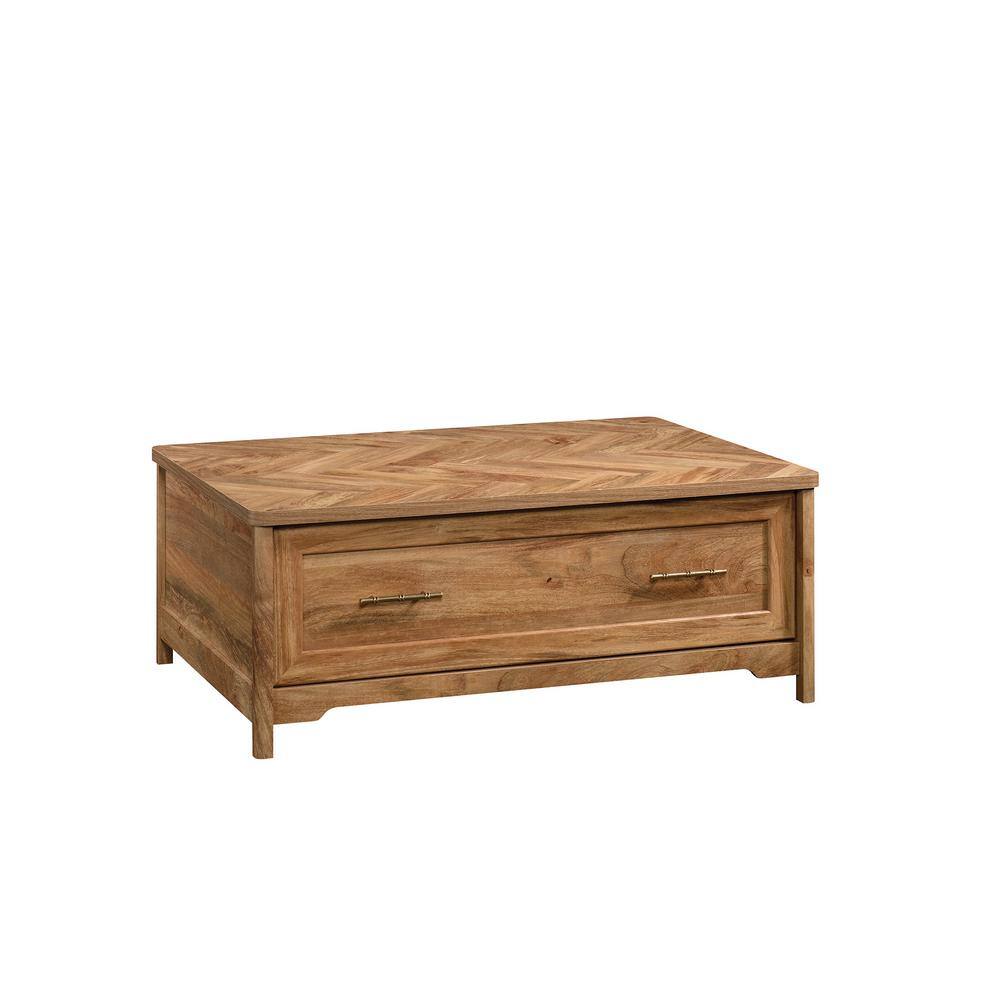 SAUDER Coral Cape 43 in. Sindoori Mango Large Rectangle Composite Coffee Table with Drawers