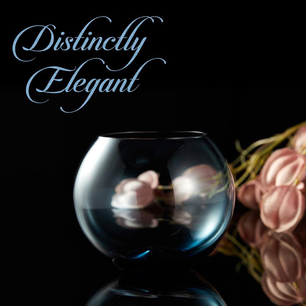 Berkware Set of 2 Sparkling Blue Colored Stemless Wine Glass