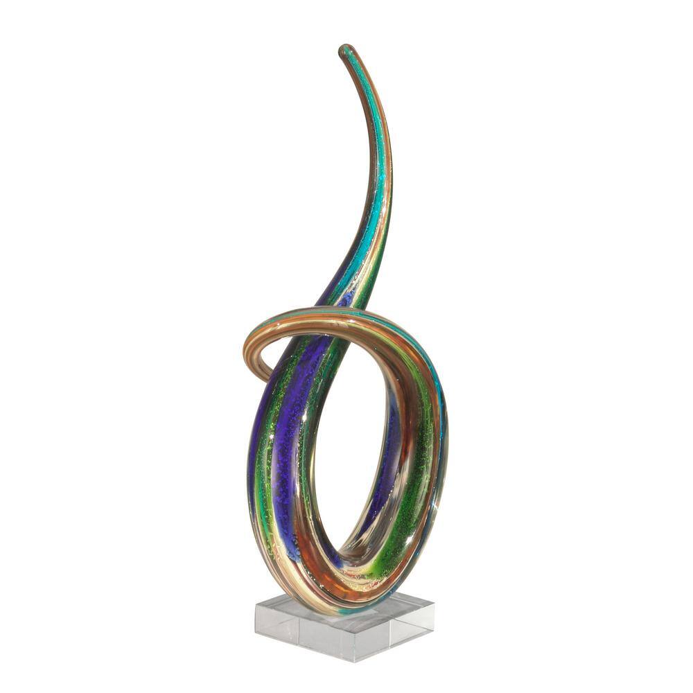 Dale Tiffany 14.5 in. Cieza Handcrafted Irregular Art Glass Sculpture