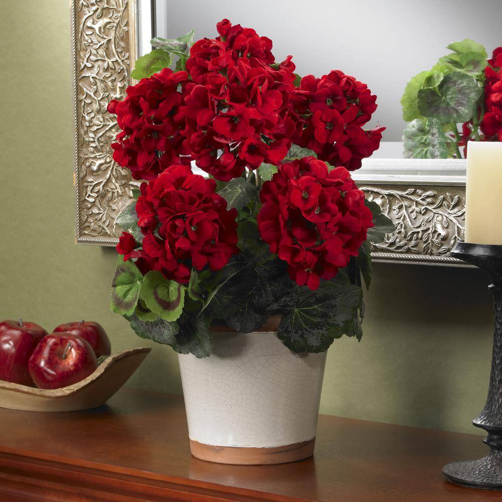 Nearly Natural 17 in. Artificial Geranium Silk Plant