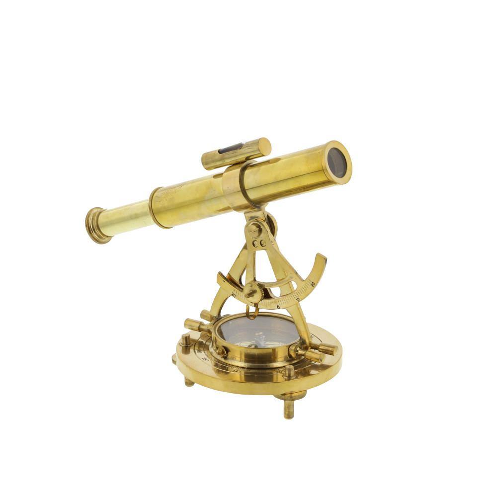 Litton Lane Brass Metal Telescope with Compass Base