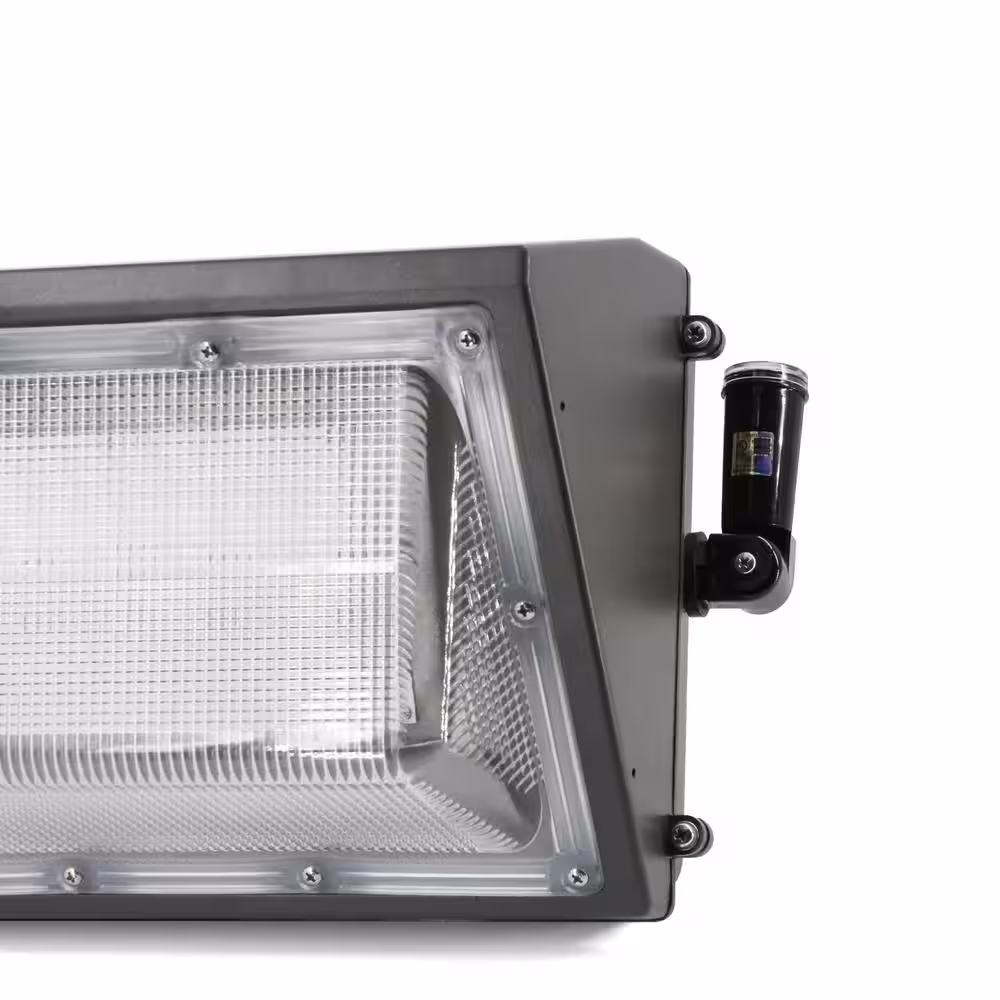 Spitzer 500-Watt Equivalent Integrated LED Bronze Outdoor Dusk to Dawn Wall Pack, 15800 Lumens 5000K