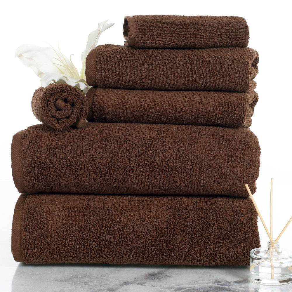 Lavish Home Zero Twist 6-Piece Solid Cotton Bath Towel Set