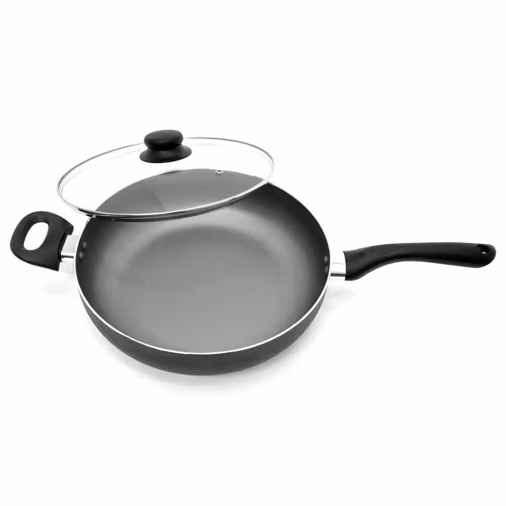 Starfrit 11 in. Aluminum NonStick Deep Frying Pan with Lid