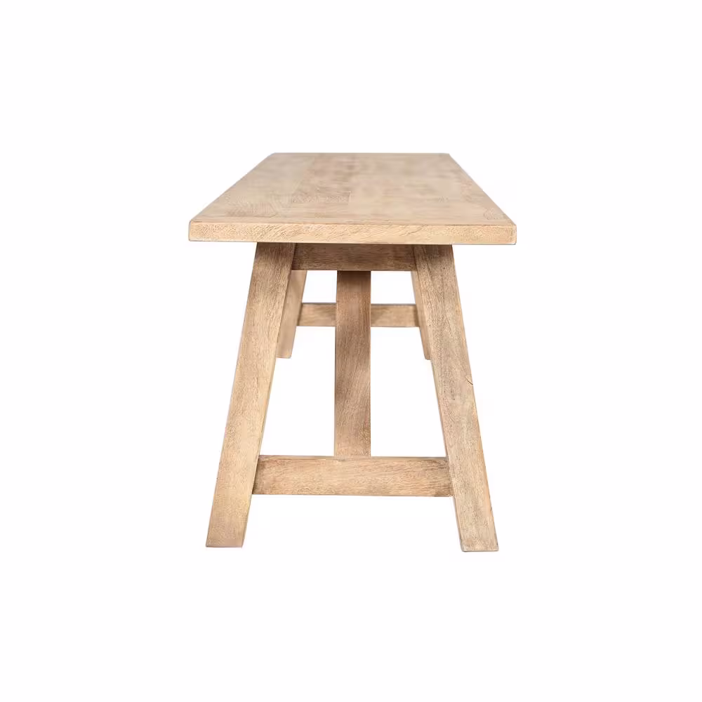 None Natural Rowan Gray Bench 18 in. H x 72 in. W x 16 in. D