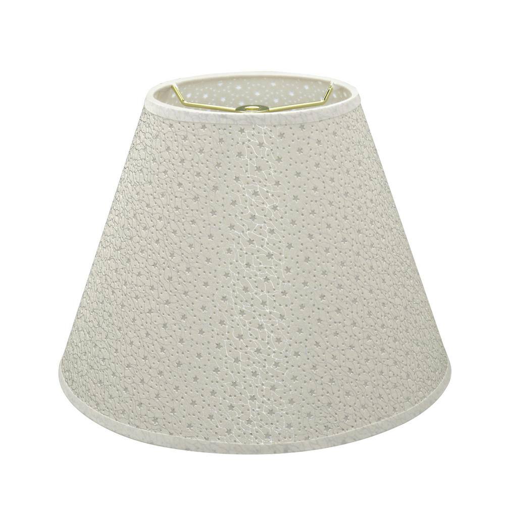 Aspen Creative Corporation 12 in. x 9 in. Ivory with Star Design Hardback Empire Lamp Shade