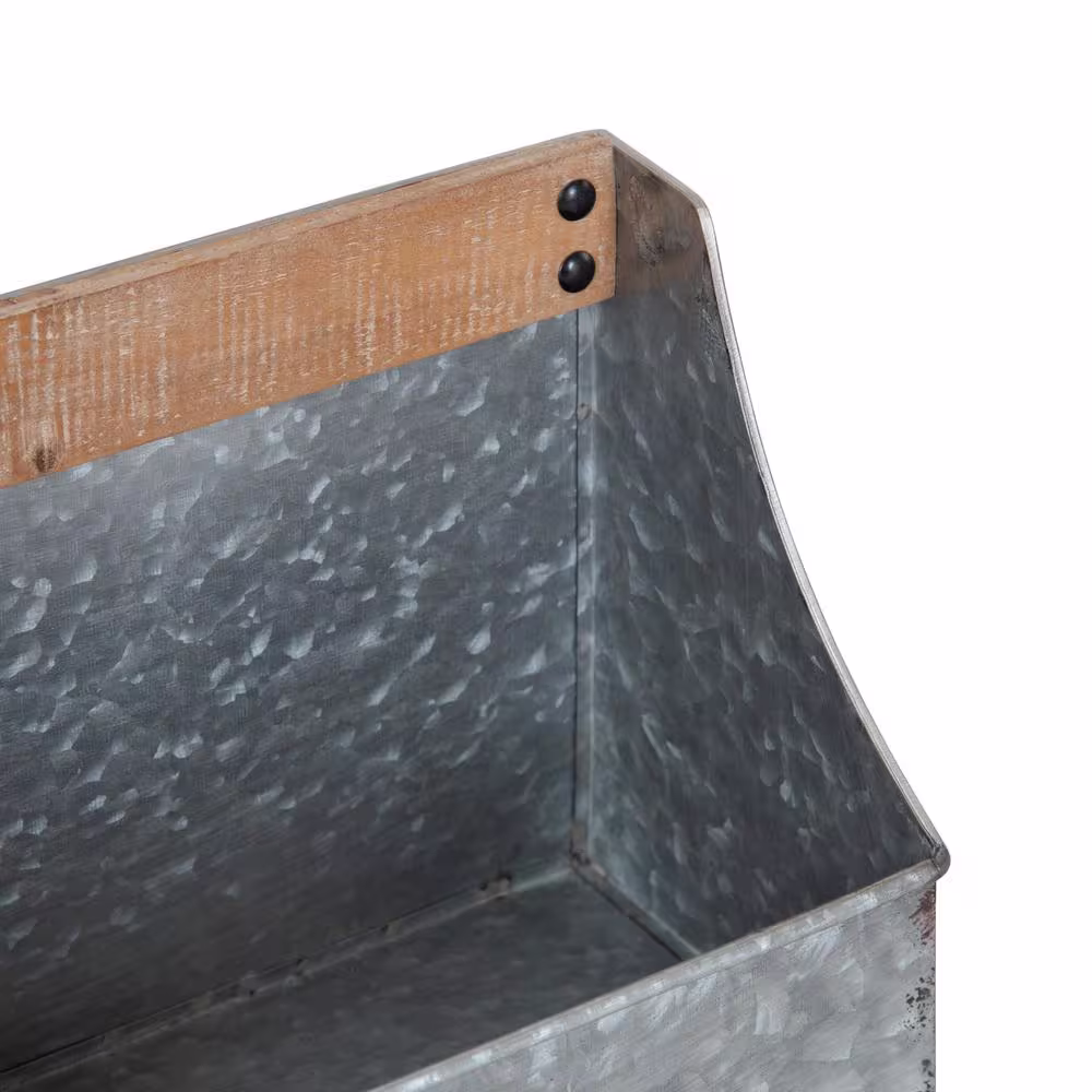 Kate and Laurel Gramer Rustic Brown Metal Pocket Memo Board