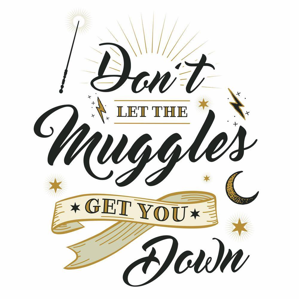 RoomMates 5 in. x 19 in. Harry Potter Muggles Quote 6-Piece Peel and Stick Giant Wall Decals