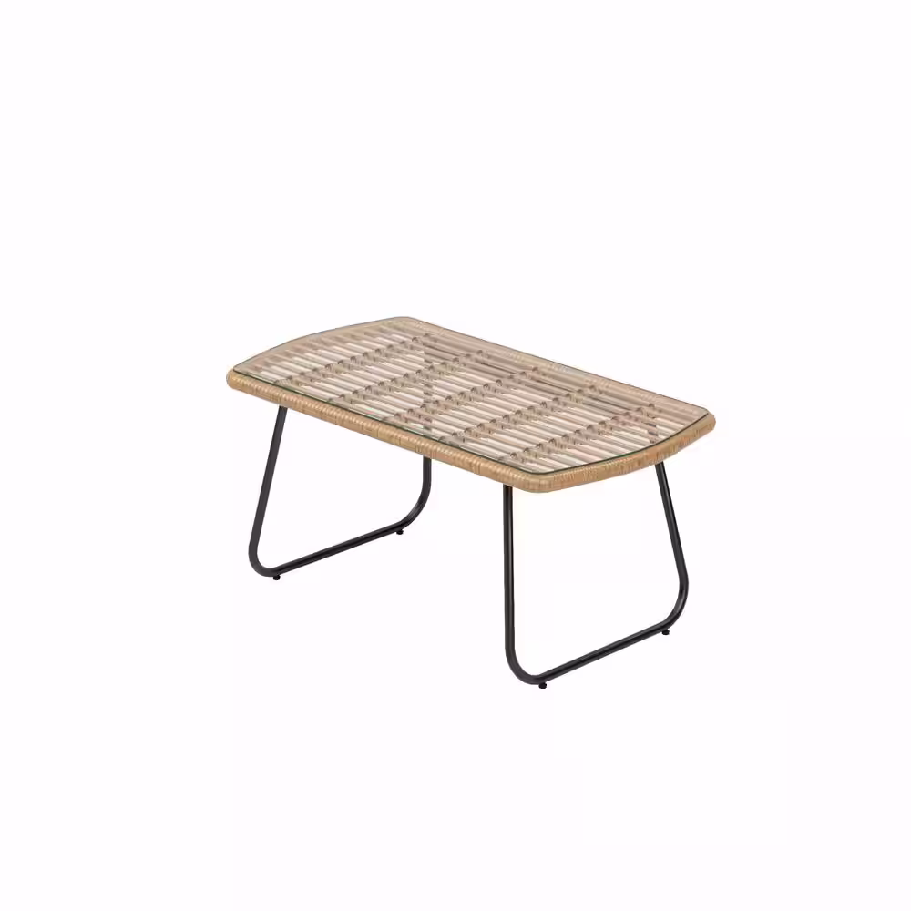 WESTIN OUTDOOR MOLLY 4-Piece Wicker Patio Conversation Set with Gray Cushions