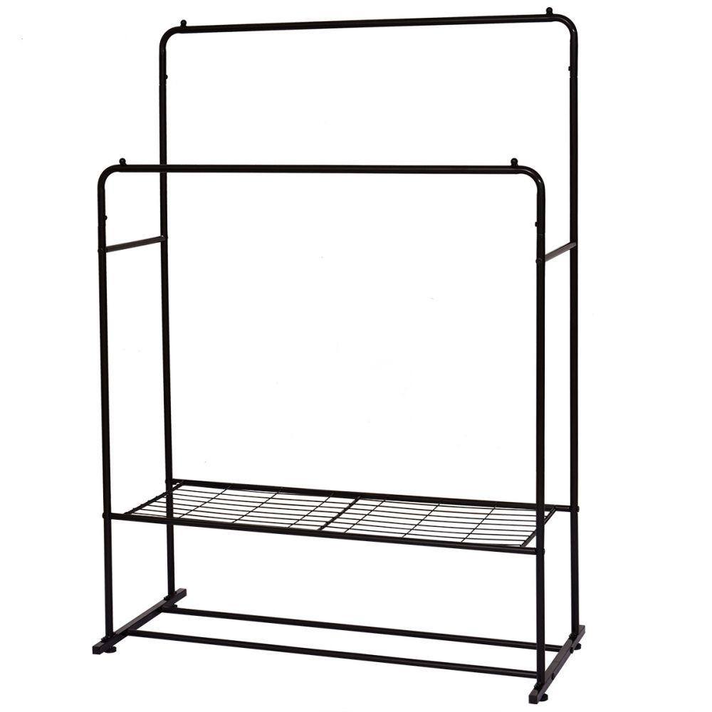 Kahomvis Black Metal Clothes Rack 43.3 in. W x 60 in. H