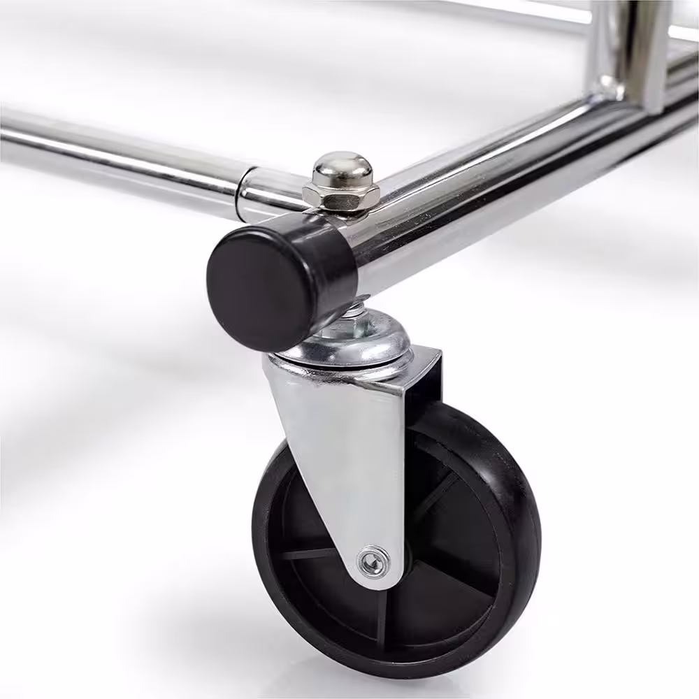 None Chrome Metal Clothes Rack 60 in. W x 62 in. H