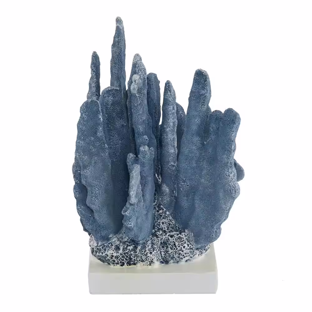 Litton Lane Blue Polystone Coral Sculpture