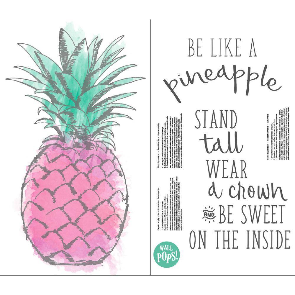 WallPops Pink Be Like a Pineapple Wall Quote
