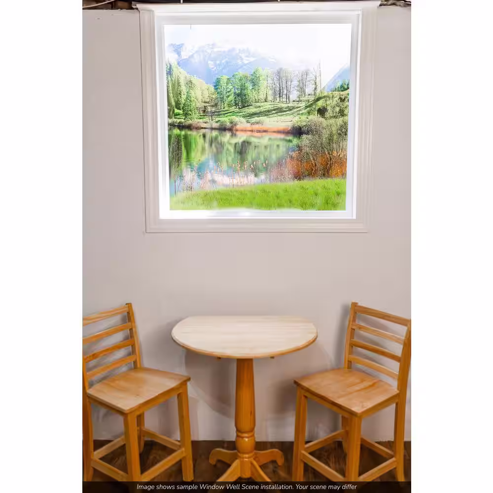 Biggies Lake View - Weather Proof Scene for Window Wells or Wall Mural - 100 in. x 60 in.