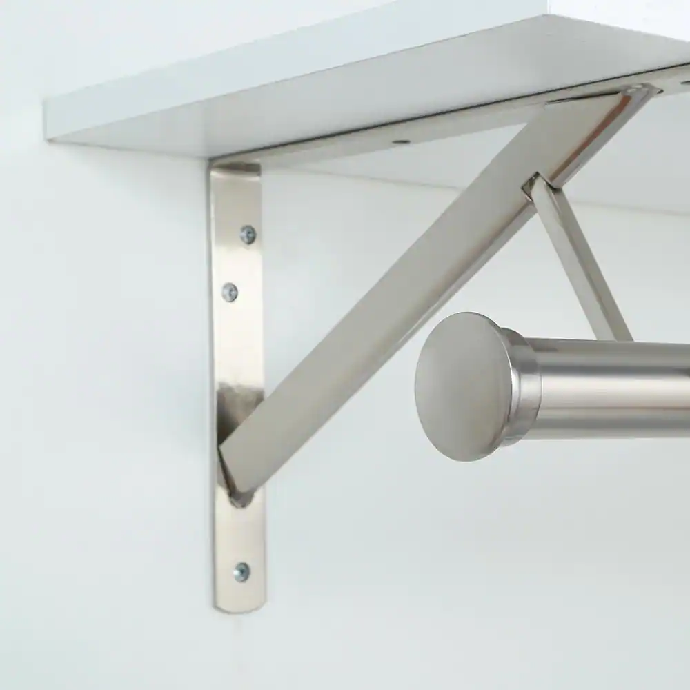 Everbilt 1.3 in. D x 1.3 in. W x 1 in. H Brushed Nickel Decorative Steel Closet System Pole End Caps (2-Pack)