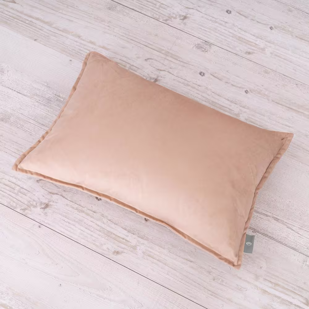 None Haven Dutch Velvet Lumbar 20 in. x 14 in. Champagne