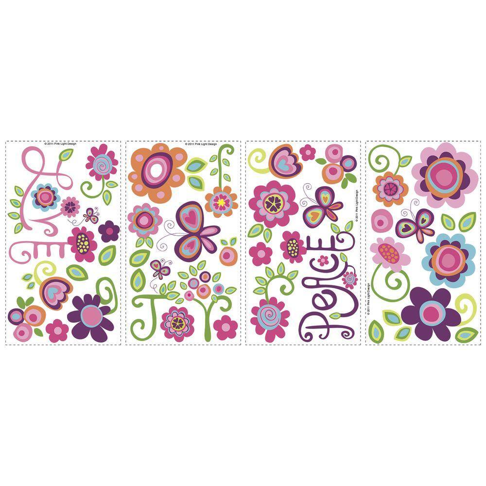 RoomMates 5 in. x 11.5 in. Love, Joy, Peace Peel and Stick Wall Decal