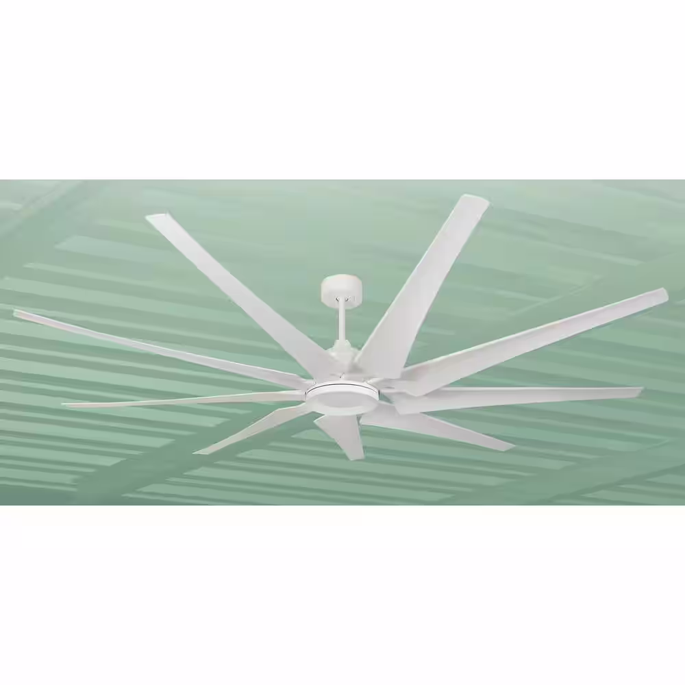 TroposAir Liberator WiFi 82 in. Indoor/Outdoor Pure White Smart Ceiling Fan with Remote Control