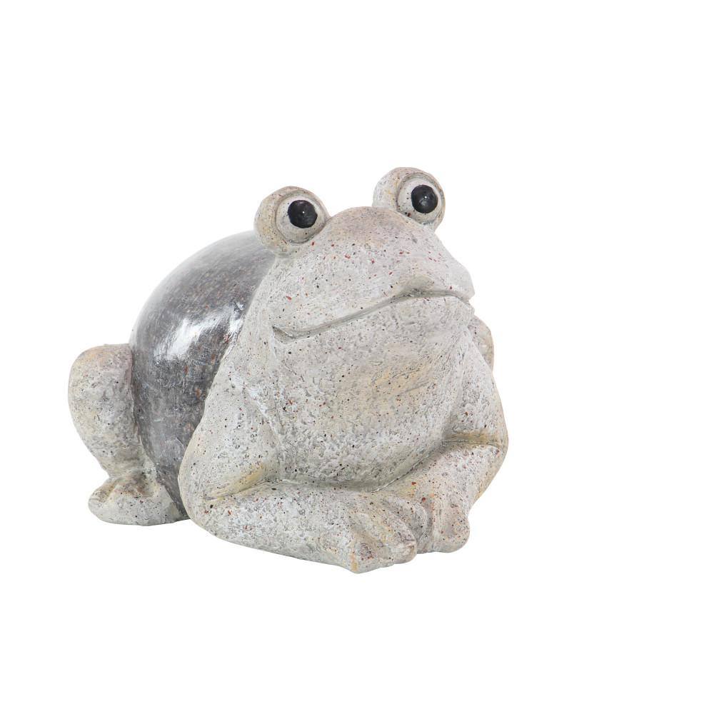 Litton Lane 10 in. Polystone Indoor Outdoor Frog Garden Sculpture
