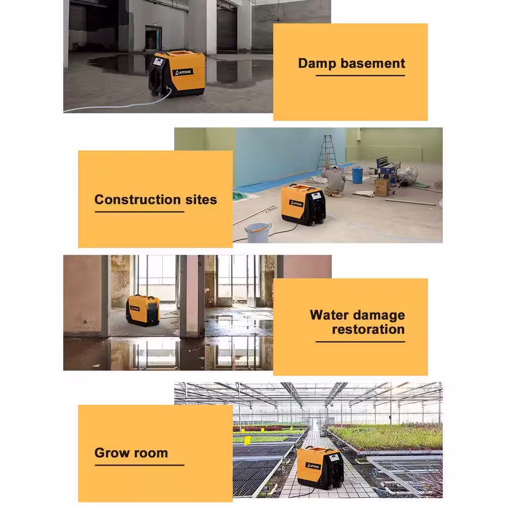 None 180 pt. 6000 sq. ft. Commercial Dehumidifiers in. Multi Yellows with Drain Hose and Pump