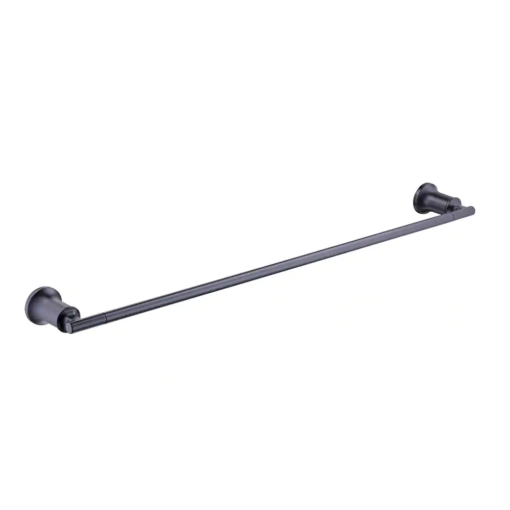 Glacier Bay Oswell 4-Piece Bath Hardware Set with 24 in. Towel Bar,TP Holder, Towel Ring and Robe Hook in Matte Black