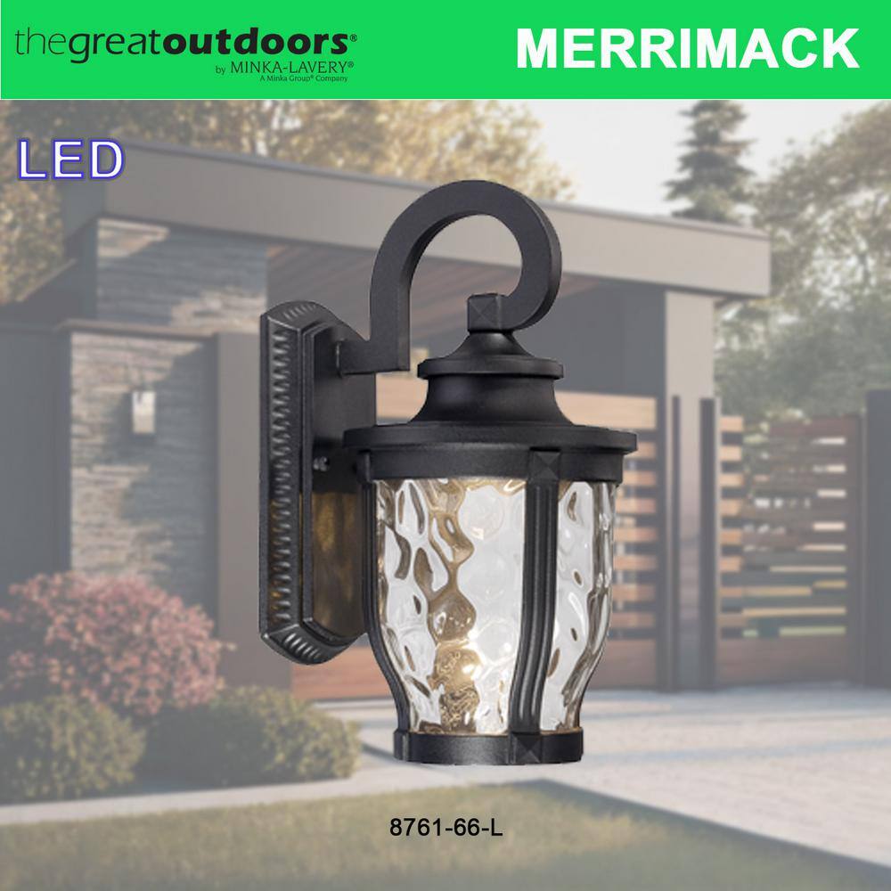 Minka Lavery Merrimack 1-Light Black Outdoor Integrated LED Wall Lantern Sconce