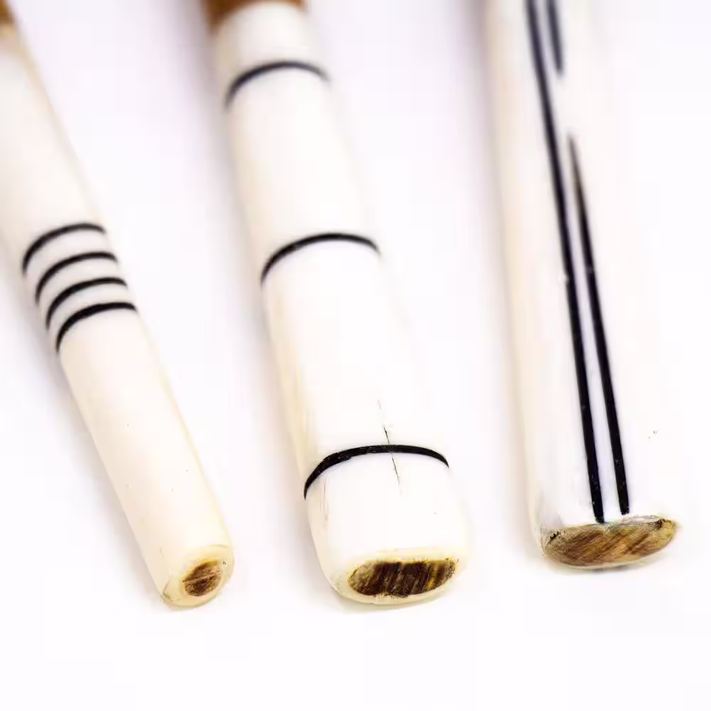 None 3-Pieces Simple Batik Olive Wood Spoon Set