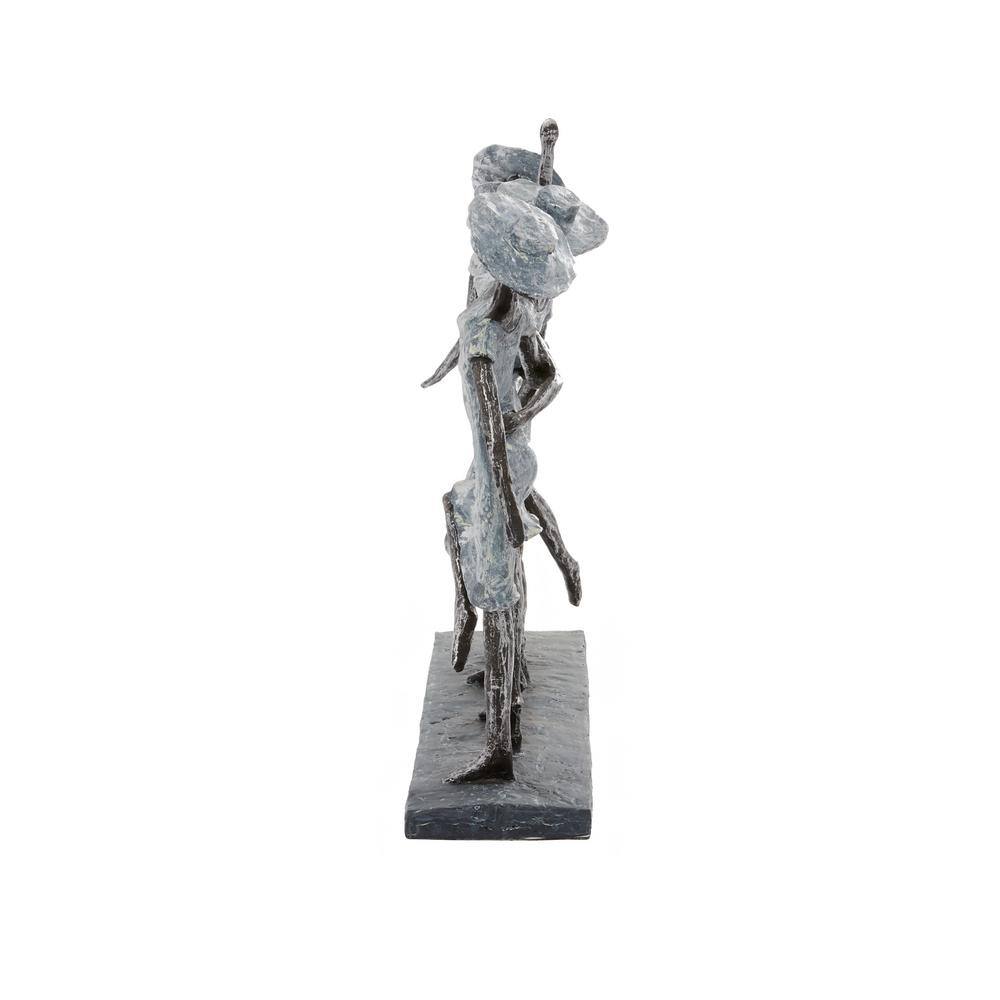 Litton Lane Gray Polystone Woman Sculpture