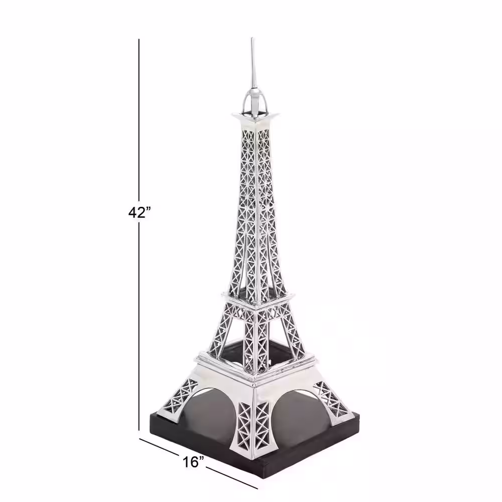 Litton Lane Silver Aluminum Eiffel Tower Sculpture