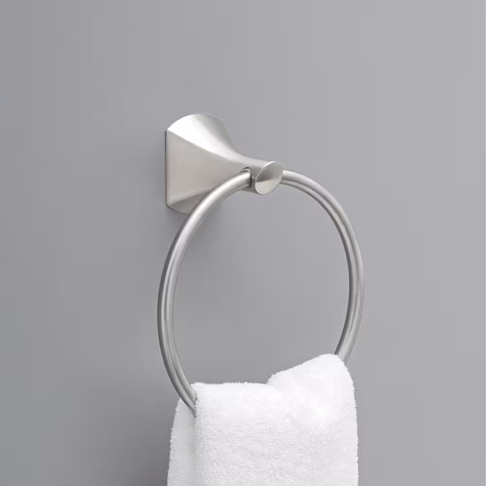 Delta Pierce Towel Ring in SpotShield Brushed Nickel