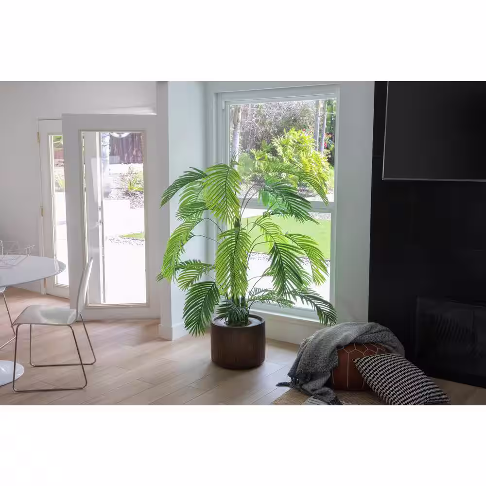 VINTAGE HOME 87.5 in. Artificial Palm Tree in Chevron planter