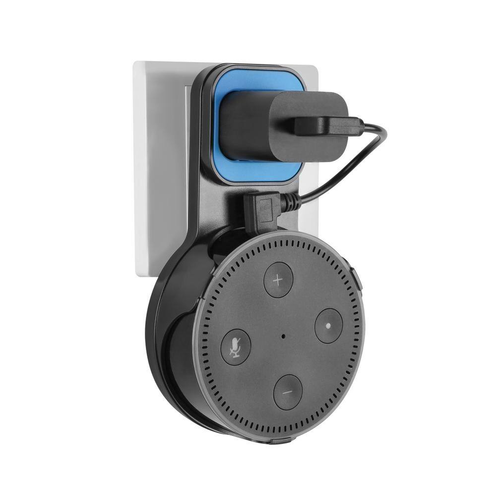 ProHT 6 in. x 2 in. Plastic Outlet Wall Mount for Amazon Echo Dot